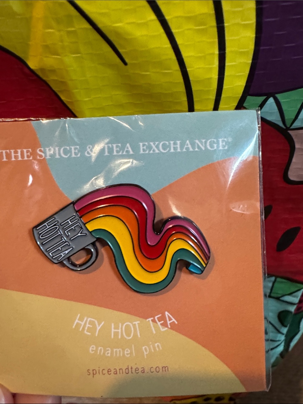 Hey Hot Tea Rainbow Enamel Pin - The Spice & Tea Exchange